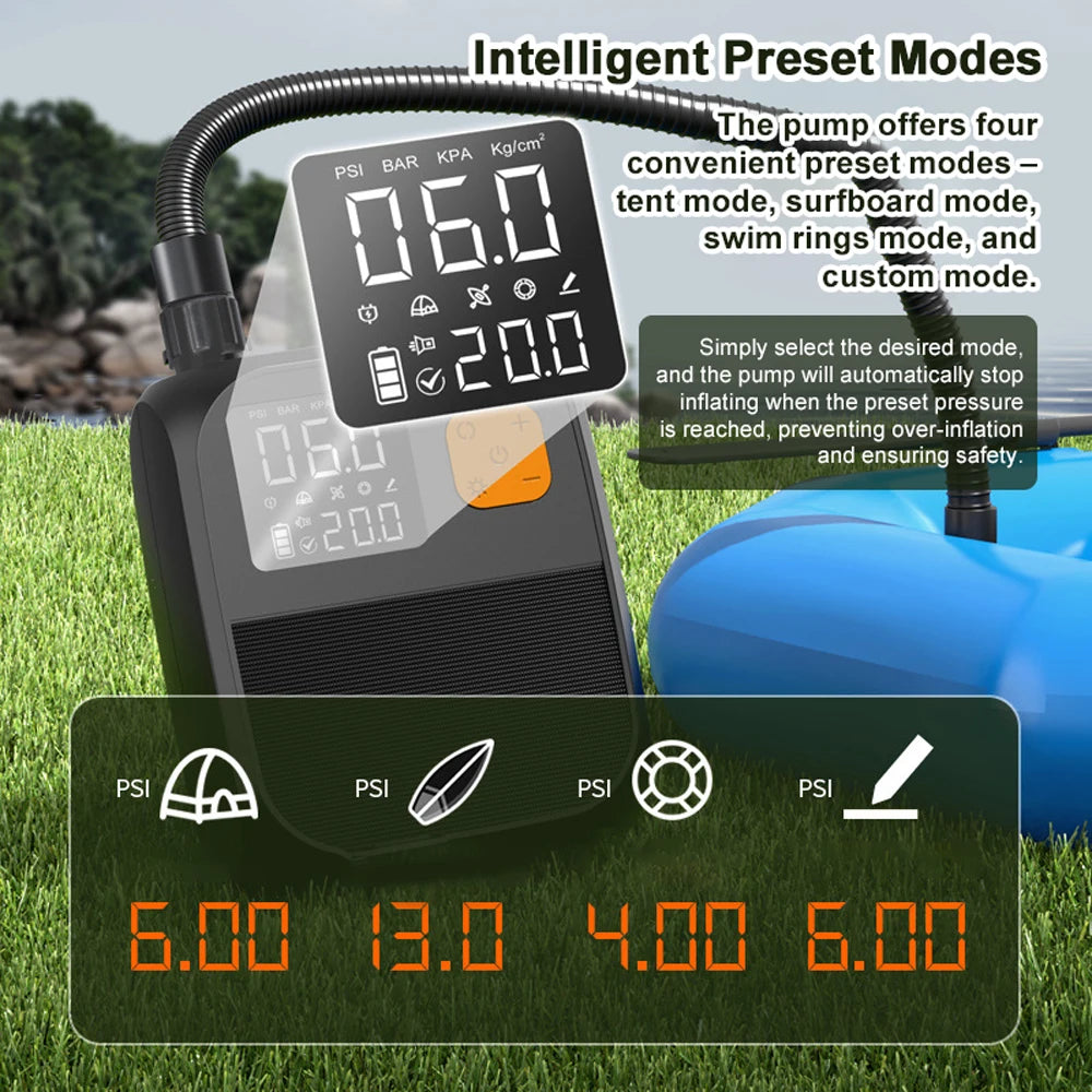 Portable Electric Pump for Kitesurf & SUP - Fast, Compact, Rechargeable